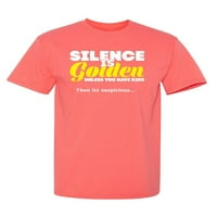 Tišina je zlatni sarkastični humor Graphic Tees Poklon za muške novosti smiješne majice