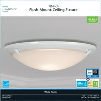 Osnove 12 Flush-mount svjetlosni učvršćivanje u bijelom završetku, LED žarulja je uključena