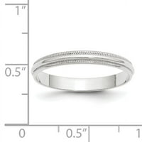 Lagani polukružni zaručnički prsten od bijelog zlata od 14 karata veličine 9030