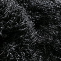Dobro tkani u modernom jednobojnom čupavom glamuroznom tamno sivom bojom 2'3 7'3 trčanje tepih
