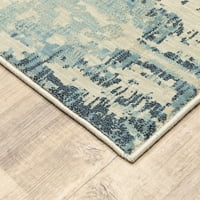 Devon suvremeni apstraktni tepih, bjelokost plava, 10 '13'