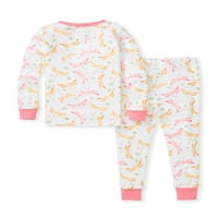 Dvodijelna dječja pidžama od organskog pamuka s dugim rukavima za djevojčice i malu djecu