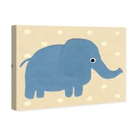 Wynwood Studio životinje zidne umjetničko platno ispisuje slon zoološki vrt i divlje životinje - plava, bijela