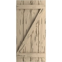Ekena Millwork 22 W 46 h Rustikalna četiri ploča pridružila se ploča-n-pljuska Pecky Cypress Fau Wootle Wootters