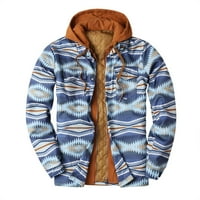 Jakne i kaputi za muškarce, muške jesensko-zimske karirane jakne s džepovima na reveru i kapuljačom, široka košulja