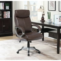 Tapecirana uredska stolica u nijansama smeđe i srebrne-boja: smeđa, završna obrada:druga boja,stil:moderno