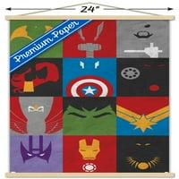 Comics of the comics-Avengers-minimalistički Zidni plakat u mreži s drvenim magnetskim okvirom, 22.37534