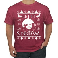 Neka snijeg Jon Snow dobio ružni božićni džemper muške grafičke majice, sigurnosna zelena, srednja