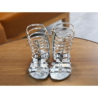 Daeful Girl's Comfort Fashion Side patent cipele zabava ležerna sandala s visokim gornjim haljinama Lagane ravne