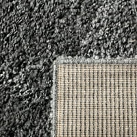 Jednobojni plišani tepih od paperja, siva, kvadrat 3' 3'