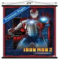 Kinematografski svemir-plakat na zidu s oklopom Iron Man-A i aktovkom u drvenom magnetskom okviru, 22.375 34