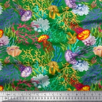 Pamučna tkanina od batista u širini dvorišta koralj i oceanske meduze