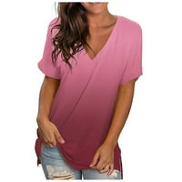 Ženska majica kratkih rukava, labava bluza u gradijentnom stilu, A-Lister