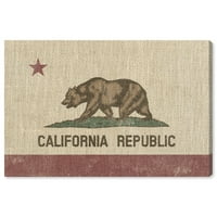 Karte i zastave studija A. M., zidni umjetnički otisci na platnu porijeklom iz Kalifornije, američke državne karte-smeđa,