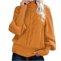 Puloveri za žene na rasprodaji Plus size ženski Casual Jednobojni pulover s debelim pletenim Dugim rukavima džemper