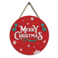 Božićni znak na vratima svijetle boje Božićni element drvene ploče okrugla Seoska kuća svečani viseći privjesak-AUD