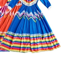 Djeca, tradicionalna meksička haljina za djevojčice u nacionalnom stilu, plesna haljina princeze s dugim rukavima,