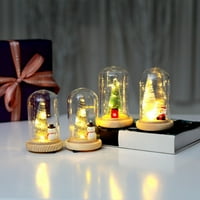 Mini ukrasi za božićno drvce božićno drvce minijatura u staklenoj kupoli s LED svjetlima za božićni uradi sam
