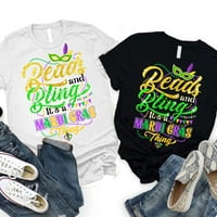 FamilyLoveShop LLC zrnca i bling To je majica Mardi Gras Thing Thing, majica Mardi Gras Bead kostim za djecu,