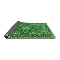 Tradicionalni unutarnji tepisi s pravokutnim medaljonom u smaragdno zelenoj boji, 7' 9'