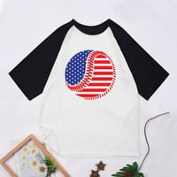 Muške majice s patriotskim printom zastave SAD-a, ugrađeni gornji dio s okruglim vratom u obliku krpice, majica