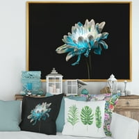 Izbliza od bijelog i čisto plavog cvijeta Daisy I Framed Photography Canvas Art Print