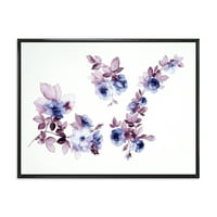 DesignArt 'Purple Wild Cloflowers na bijelom I' tradicionalno uokvireno platno zidna umjetnička tiska