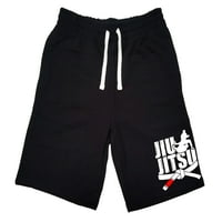 Muški Jiu-Jitsu remen za muškarce srednje veličine crne sportske kratke hlače od flisa