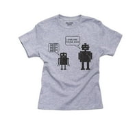 Otac Son Roboti gledaju pamučnu majicu pamučne mladeži vašeg jezika