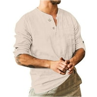 muške široke pamučne košulje odjeća moda jesen proljeće odmor pulover s dugim rukavima i dugim rukavima u obliku