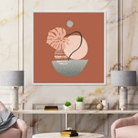 DesignArt 'Sažetak oblika geometrije i tropski palmini list iv' Moderno uokvireno platno zidni umjetnički tisak