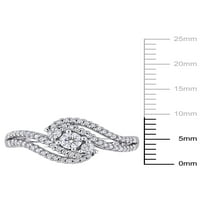 Carat T.W. Dijamantni 10KT bijelo zlato zaručnički prsten s tri kamena