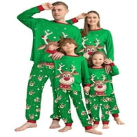 Obiteljski Božićni set pidžama, Božićni pidžama s printom losa za parove i djecu