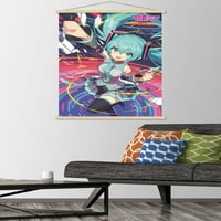 Hatsune Miku - plakat sa šakom u drvenom magnetskom okviru, 22.375 34