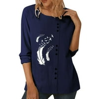 Ženska košulja s printom dugih rukava, izrez u obliku slova u, bluza kratkih rukava, karirane košulje s reverom,