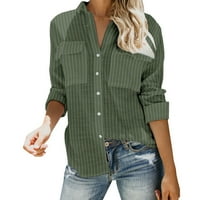 Ženska proljetna jesenska rever s dugim rukavima prugasti print labava košulja