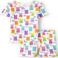 Pamučni pidžama Set za djevojčice, Kratki rukav i kratka odjeća, veličine 4-16