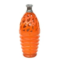 11.25 Tangerine narančaste i sive ukrasne vaze izreza na otvorenom