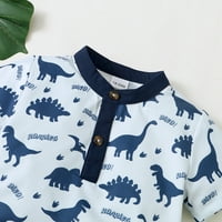 Odjeća za dječake od 4 do 5 godina, ljetni Komplet odjeće za dječake s printom dinosaura, gornji dio kratkih rukava