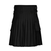 ; Prozračni udobni mekani kombinezon s više džepova, modne muške hlače s ravnim nogavicama u crnoj boji