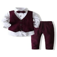 Kompleti odjeće za dječake: košulja + hlače + prsluk, džentlmensko odijelo, Elegantna odjeća s dugim rukavima,