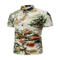 Wooving muške majice Henley vrat vrhovi casual majica muškarci havajski praznični bluza stil n l