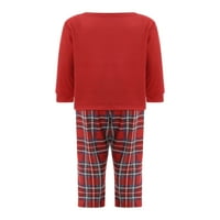Božićna obiteljska pidžama, Komplet odjeće za roditelje i djecu, gornji dio s printom vilenjaka i losa, set pidžama