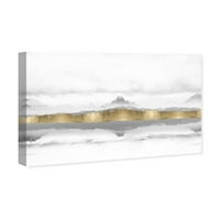 Wynwood Studio Abstract Wall Art Canvas ispisuje teksture planine srca - bijelo, zlato
