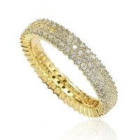 Kolekcionarski zlatni prsten od bijelog kubičnog cirkonija s mikro premazom od bijelog kubičnog cirkonija - žuta