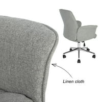 izvršna stolica od kože i tkanine, računalni stol s naslonima za ruke, podesiva okretna baza, zelena ležaljka
