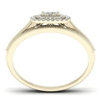 Carat T.W. Dijamant 10K žutog zlata klastera Double Halo Bridal Set