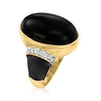Ross-Simons crna ona i. Ct. T.W. Dijamantni prsten s crnom emajlom u zlatu od 18kt preko sterlinga za odrasle