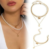 Slojevite ogrlice slojeviti Nakit Klasični Ženski nakit pokloni Ženski nakit pokloni zlato jedne veličine