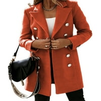 Ženska jakna, kardigan, Vanjska odjeća, jednobojni Kaputi, jednobojni vuneni kaput, vanjski kaputi s reverom,